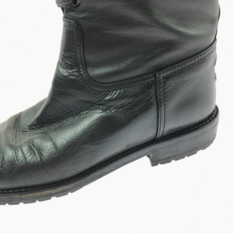 【現状渡し品】【レディース】 CHANEL シャネル LACE-UP LONG BOOTS レースアップ ロングブーツ 靴 183-260706-na-17-tagh サイズ：37 カラー：BLACK 万代Net店
