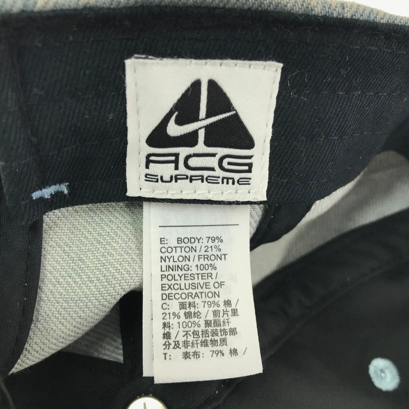 【中古品】【メンズ】 SUPREME シュプリーム × NIKE ACG ナイキ エーシージー 22AW DENIM 6-PANEL CAP DQ7832-469 デニム 6パネル キャップ 帽子 185-260716-rt-10-tagh サイズ：ONE SIZE カラー：ブルー 万代Net店