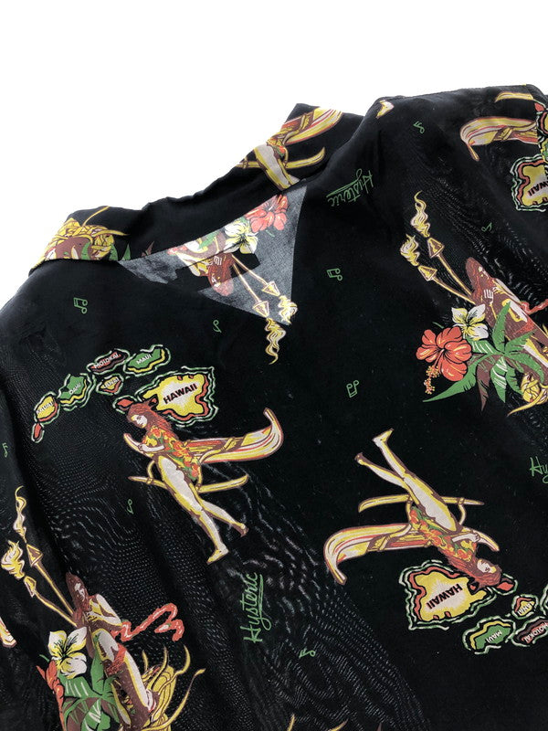 【中古品】【メンズ】 HYSTERIC GLAMOUR ヒステリックグラマー ISLAND DREAMS ALOHA SHIRT 02231AH07 アイランド ドリームス アロハシャツ トップス 140-260628-rt-14-tagh カラー：ブラック 万代Net店