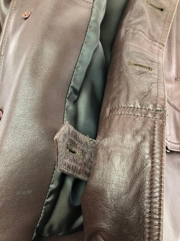 【現状渡し品】【メンズ】 INTERMEZZO インターメッツォ LEATHER COAT レザー コート アウター 146-260909-na-14-tagh サイズ：M カラー：ブラウン 万代Net店