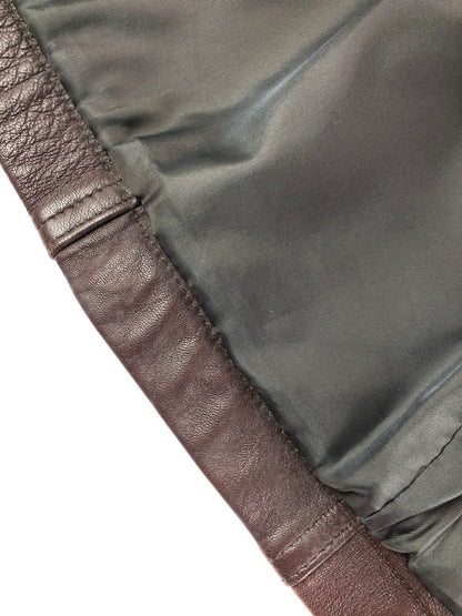 【現状渡し品】【メンズ】 INTERMEZZO インターメッツォ LEATHER COAT レザー コート アウター 146-260909-na-14-tagh サイズ：M カラー：ブラウン 万代Net店