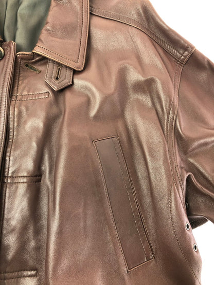 【現状渡し品】【メンズ】 INTERMEZZO インターメッツォ LEATHER COAT レザー コート アウター 146-260909-na-14-tagh サイズ：M カラー：ブラウン 万代Net店