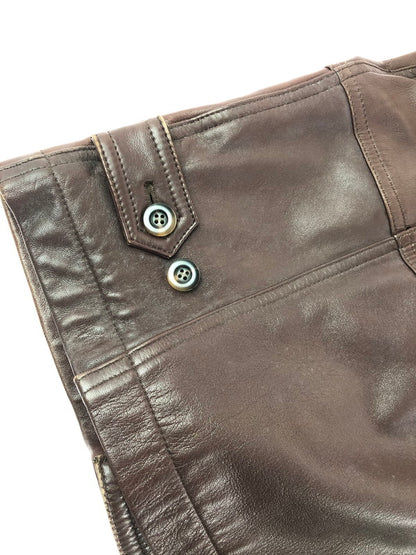 【現状渡し品】【メンズ】 INTERMEZZO インターメッツォ LEATHER COAT レザー コート アウター 146-260909-na-14-tagh サイズ：M カラー：ブラウン 万代Net店