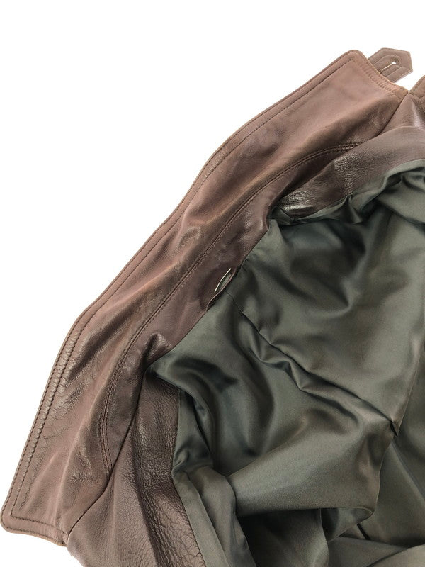 【現状渡し品】【メンズ】 INTERMEZZO インターメッツォ LEATHER COAT レザー コート アウター 146-260909-na-14-tagh サイズ：M カラー：ブラウン 万代Net店