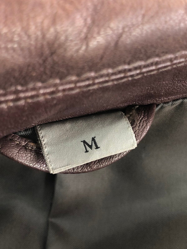 【現状渡し品】【メンズ】 INTERMEZZO インターメッツォ LEATHER COAT レザー コート アウター 146-260909-na-14-tagh サイズ：M カラー：ブラウン 万代Net店