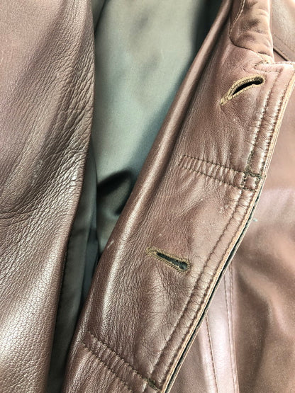 【現状渡し品】【メンズ】 INTERMEZZO インターメッツォ LEATHER COAT レザー コート アウター 146-260909-na-14-tagh サイズ：M カラー：ブラウン 万代Net店