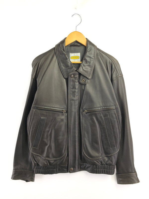 【現状渡し品】【メンズ】 INTERMEZZO インターメッツォ LEATHER ZIP UP JACKET 6259492 レザー ジップアップ ジャケット アウター 146-260909-na-13-tagh サイズ：M カラー：ダークブラウン 万代Net店