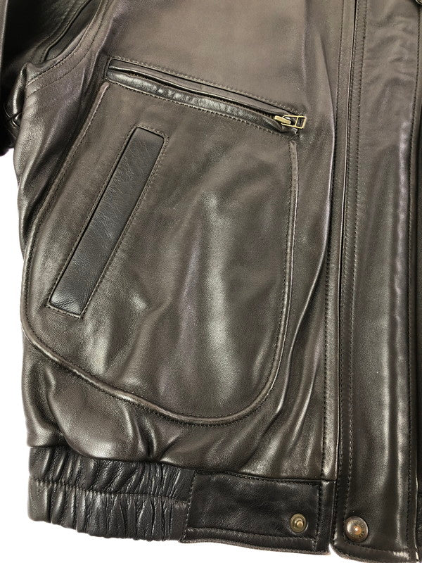 【現状渡し品】【メンズ】 INTERMEZZO インターメッツォ LEATHER ZIP UP JACKET 6259492 レザー ジップアップ ジャケット アウター 146-260909-na-13-tagh サイズ：M カラー：ダークブラウン 万代Net店