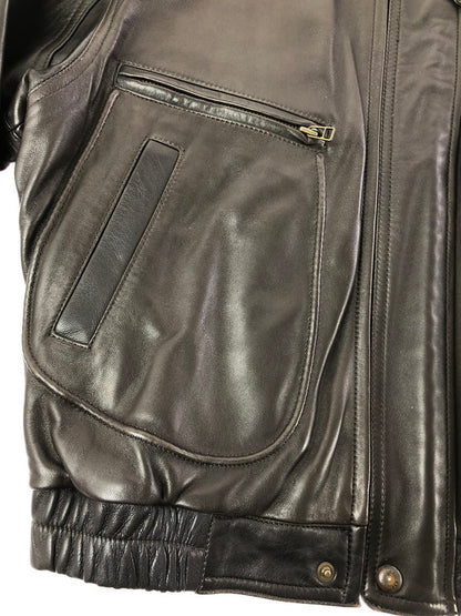 【現状渡し品】【メンズ】 INTERMEZZO インターメッツォ LEATHER ZIP UP JACKET 6259492 レザー ジップアップ ジャケット アウター 146-260909-na-13-tagh サイズ：M カラー：ダークブラウン 万代Net店