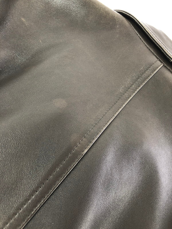 【現状渡し品】【メンズ】 INTERMEZZO インターメッツォ LEATHER ZIP UP JACKET 6259492 レザー ジップアップ ジャケット アウター 146-260909-na-13-tagh サイズ：M カラー：ダークブラウン 万代Net店