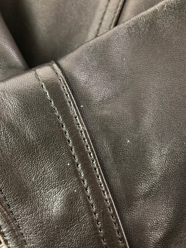 【現状渡し品】【メンズ】 INTERMEZZO インターメッツォ LEATHER ZIP UP JACKET 6259492 レザー ジップアップ ジャケット アウター 146-260909-na-13-tagh サイズ：M カラー：ダークブラウン 万代Net店