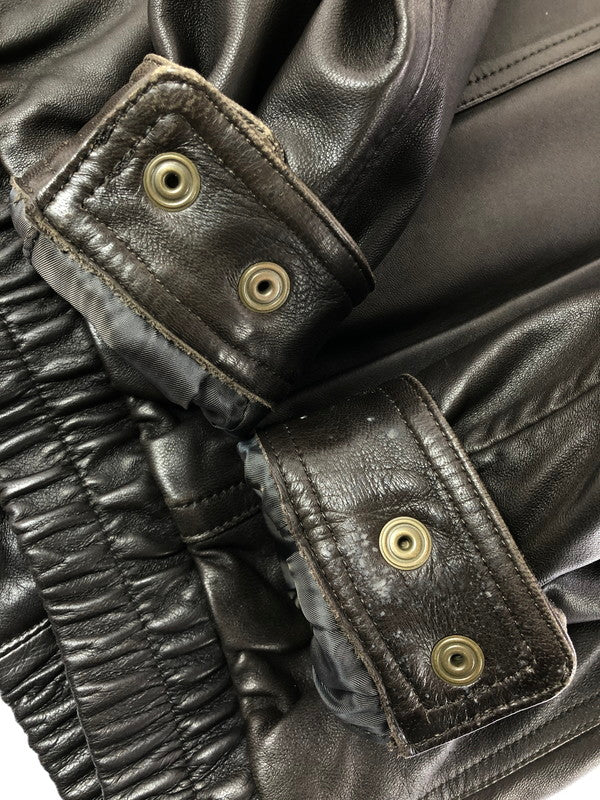 【現状渡し品】【メンズ】 INTERMEZZO インターメッツォ LEATHER ZIP UP JACKET 6259492 レザー ジップアップ ジャケット アウター 146-260909-na-13-tagh サイズ：M カラー：ダークブラウン 万代Net店