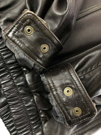 【現状渡し品】【メンズ】 INTERMEZZO インターメッツォ LEATHER ZIP UP JACKET 6259492 レザー ジップアップ ジャケット アウター 146-260909-na-13-tagh サイズ：M カラー：ダークブラウン 万代Net店