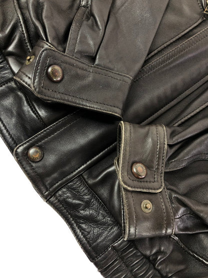 【現状渡し品】【メンズ】 INTERMEZZO インターメッツォ LEATHER ZIP UP JACKET 6259492 レザー ジップアップ ジャケット アウター 146-260909-na-13-tagh サイズ：M カラー：ダークブラウン 万代Net店