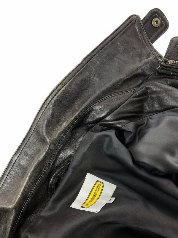 【現状渡し品】【メンズ】 INTERMEZZO インターメッツォ LEATHER ZIP UP JACKET 6259492 レザー ジップアップ ジャケット アウター 146-260909-na-13-tagh サイズ：M カラー：ダークブラウン 万代Net店