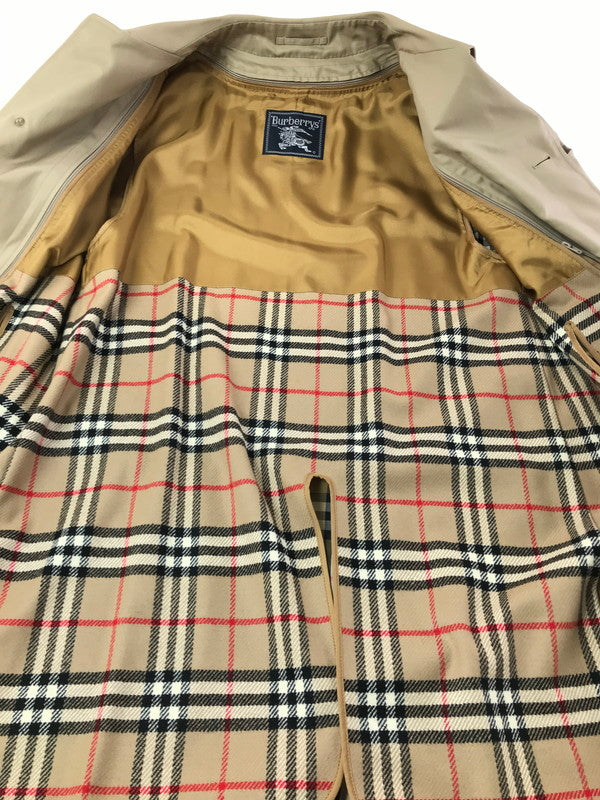 【中古品】【メンズ】 BURBERRYS バーバリーズ CHECK LINED BALMACAAN COAT チェックライナー付き バルマカーンコート ステンカラーコート アウター 141-260703-YY-16-tagh サイズ：165 カラー：ベージュ 万代Net店