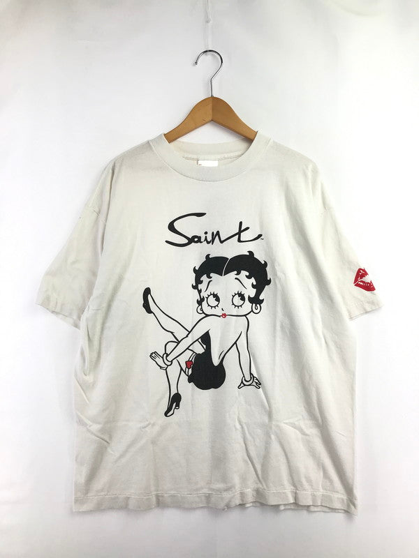【中古品】【メンズ】 SAINT MICHAEL セントマイケル × BETTY BOOP ベティブープ コラボ S/S TEE SM-HR1-0000-C40 ショートスリーブ Tシャツ 半袖 トップス 142-260625-YY-04-tagh サイズ：L カラー：ホワイト 万代Net店