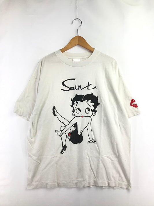 【中古品】【メンズ】 SAINT MICHAEL セントマイケル × BETTY BOOP ベティブープ コラボ S/S TEE SM-HR1-0000-C40 ショートスリーブ Tシャツ 半袖 トップス 142-260625-YY-04-tagh サイズ：L カラー：ホワイト 万代Net店