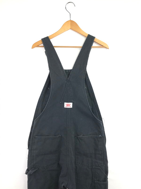 【中古品】【メンズ】 ROUND HOUSE ラウンドハウス DUCK DOUBLE KNEE OVERALLS ダック ダブルニー オーバーオール 157-260703-YY-19-tagh サイズ：30×32 カラー：ブラック 万代Net店