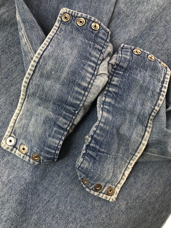【現状渡し品】【メンズ】 WRANGLER ラングラー 80's DENIM SHIRT 80年代 デニム シャツ ヴィンテージ 146-260820-rt-06-tag サイズ：15.5 カラー：インディゴ 万代Net店