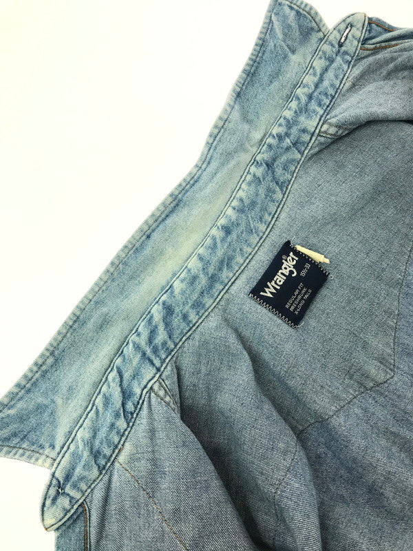 【現状渡し品】【メンズ】 WRANGLER ラングラー 80's DENIM SHIRT 80年代 デニム シャツ ヴィンテージ 146-260820-rt-06-tag サイズ：15.5 カラー：インディゴ 万代Net店