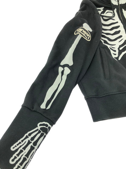 【中古品】【メンズ】 VANSON バンソン SKULL BONE FULL ZIP HOODIE スカル ボーン フルジップ フーディー 145-260702-rt-18-tag サイズ：XXL カラー：ブラック 万代Net店