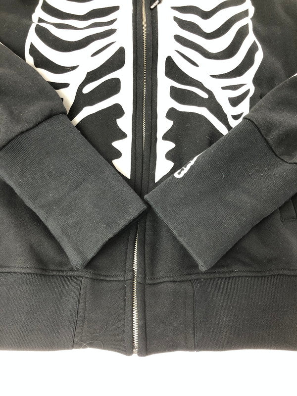 【中古品】【メンズ】 VANSON バンソン SKULL BONE FULL ZIP HOODIE スカル ボーン フルジップ フーディー 145-260702-rt-18-tag サイズ：XXL カラー：ブラック 万代Net店