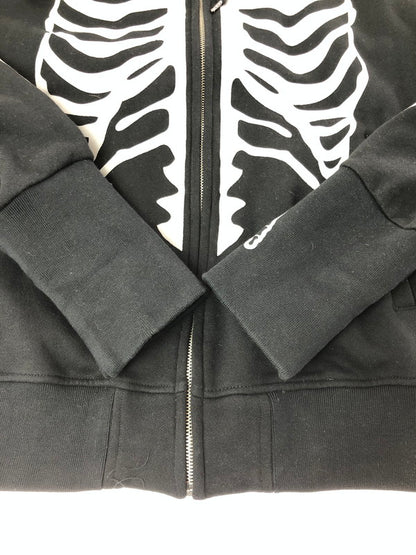 【中古品】【メンズ】 VANSON バンソン SKULL BONE FULL ZIP HOODIE スカル ボーン フルジップ フーディー 145-260702-rt-18-tag サイズ：XXL カラー：ブラック 万代Net店