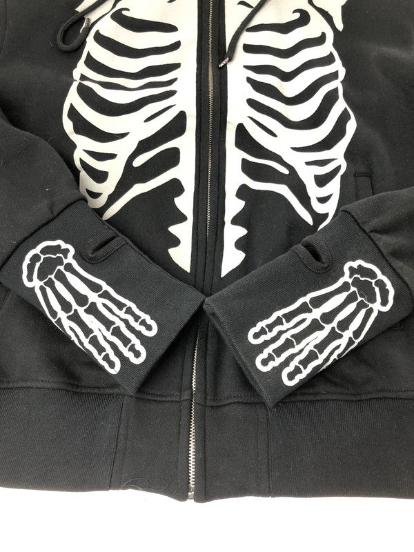 【中古品】【メンズ】 VANSON バンソン SKULL BONE FULL ZIP HOODIE スカル ボーン フルジップ フーディー 145-260702-rt-18-tag サイズ：XXL カラー：ブラック 万代Net店