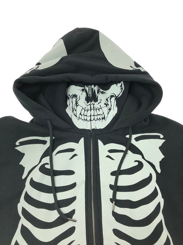 【中古品】【メンズ】 VANSON バンソン SKULL BONE FULL ZIP HOODIE スカル ボーン フルジップ フーディー 145-260702-rt-18-tag サイズ：XXL カラー：ブラック 万代Net店