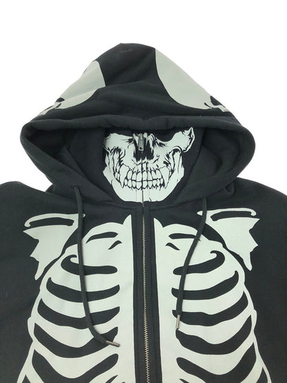 【中古品】【メンズ】 VANSON バンソン SKULL BONE FULL ZIP HOODIE スカル ボーン フルジップ フーディー 145-260702-rt-18-tag サイズ：XXL カラー：ブラック 万代Net店
