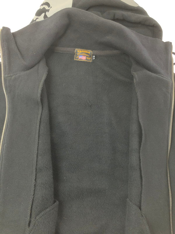 【中古品】【メンズ】 VANSON バンソン SKULL BONE FULL ZIP HOODIE スカル ボーン フルジップ フーディー 145-260702-rt-18-tag サイズ：XXL カラー：ブラック 万代Net店