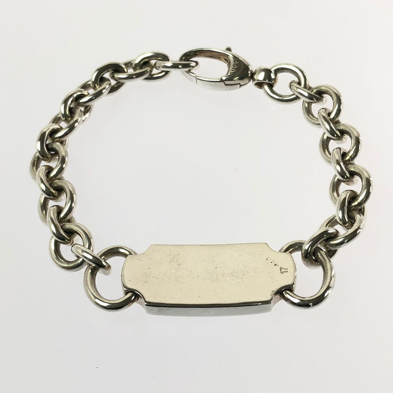 【中古品】【レディース】 GUCCI グッチ LOGO PLATE CHAIN BRACELET ロゴ プレート チェーン ブレスレット アクセサリー 182-260701-na-18-tagh サイズ：17 カラー：シルバー 万代Net店