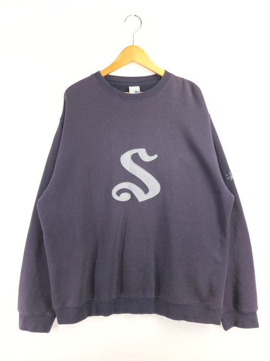 【中古品】【メンズ】 OLD STUSSY オールド ステューシー 00's OLD ENGLISH S LOGO SWEATSHIRT 2000年代 オールド イングリッシュ ロゴ スウェットシャツ 銀タグ トレーナー 142-260702-rt-14-tag サイズ：L カラー：ネイビー 万代Net店