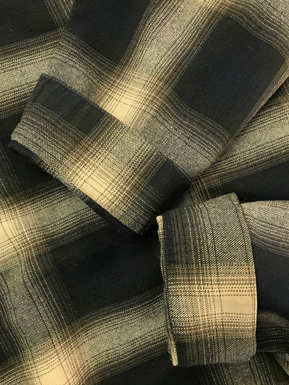 【中古品】【メンズ】 CAL TOP キャル トップ L/S OMBRE CHECK SHIRT ロングスリーブ オンブレ チェック シャツ 長袖シャツ USA製 トップス 146-260820-rt-09-tag サイズ：3XL カラー：ブラウン 万代Net店