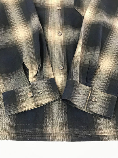 【中古品】【メンズ】 CAL TOP キャル トップ L/S OMBRE CHECK SHIRT ロングスリーブ オンブレ チェック シャツ 長袖シャツ USA製 トップス 146-260820-rt-09-tag サイズ：3XL カラー：ブラウン 万代Net店