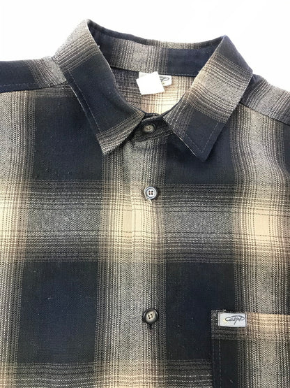 【中古品】【メンズ】 CAL TOP キャル トップ L/S OMBRE CHECK SHIRT ロングスリーブ オンブレ チェック シャツ 長袖シャツ USA製 トップス 146-260820-rt-09-tag サイズ：3XL カラー：ブラウン 万代Net店