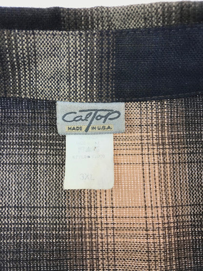 【中古品】【メンズ】 CAL TOP キャル トップ L/S OMBRE CHECK SHIRT ロングスリーブ オンブレ チェック シャツ 長袖シャツ USA製 トップス 146-260820-rt-09-tag サイズ：3XL カラー：ブラウン 万代Net店