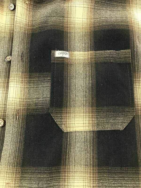 【中古品】【メンズ】 CAL TOP キャル トップ L/S OMBRE CHECK SHIRT ロングスリーブ オンブレ チェック シャツ 長袖シャツ USA製 トップス 146-260820-rt-09-tag サイズ：3XL カラー：ブラウン 万代Net店