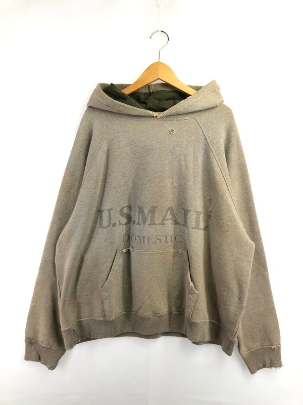 【現状渡し品】【メンズ】 LAID BACK レイド バック LOGO SWEAT HOODIE ヴィンテージ加工 ロゴ スウェット フーディー パーカー 142-260702-rt-16-tag サイズ：2 カラー：ベージュ 万代Net店