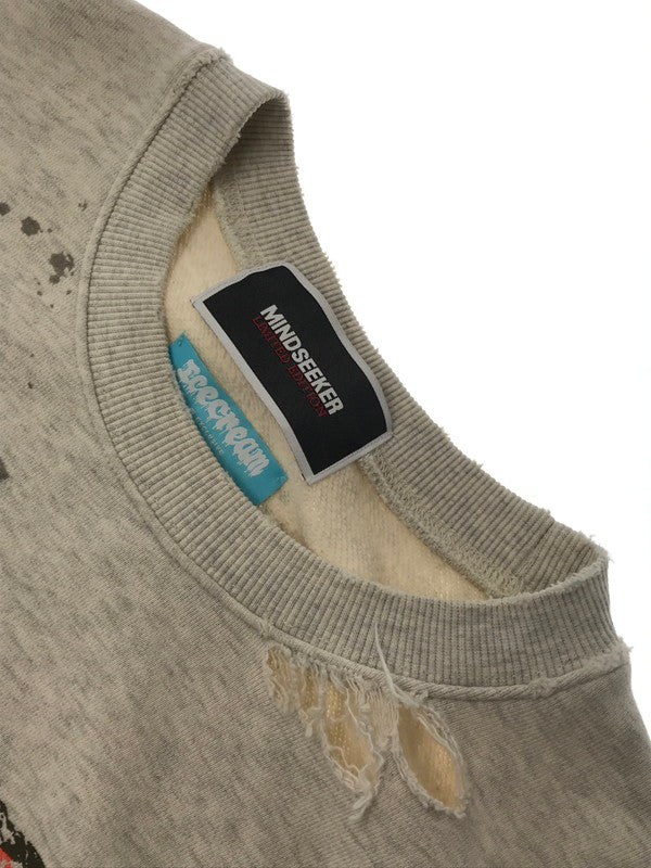 【中古品】【メンズ】 MINDSEEKER マインドシーカー × ICECREAM アイスクリーム RUNNING DOG SWEATSHIRT ICJP215SK002 ランニング ドッグ スウェットシャツ トレーナー 142-260711-na-12-tagh サイズ：L カラー：グレー 万代Net店