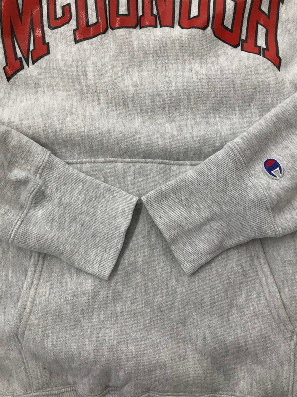 【中古品】【メンズ】 CHAMPION チャンピオン 90's REVERSE WEAVE MCDONOGH HOODIE リバース ウィーブ プリント パーカー トップス 146-260704-rt-01-tag サイズ：L カラー：グレー 万代Net店
