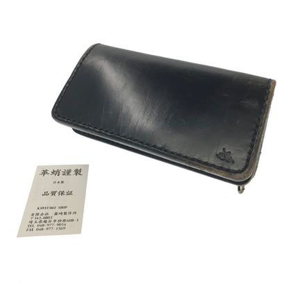 【中古品】【メンズ】 革蛸謹製 伝説モデル 鴉羽 極阿形 LEATHER LONG WALLET レザー ロングウォレット 長財布 200-260802-hi-15-tagh カラー：ブラック 万代Net店