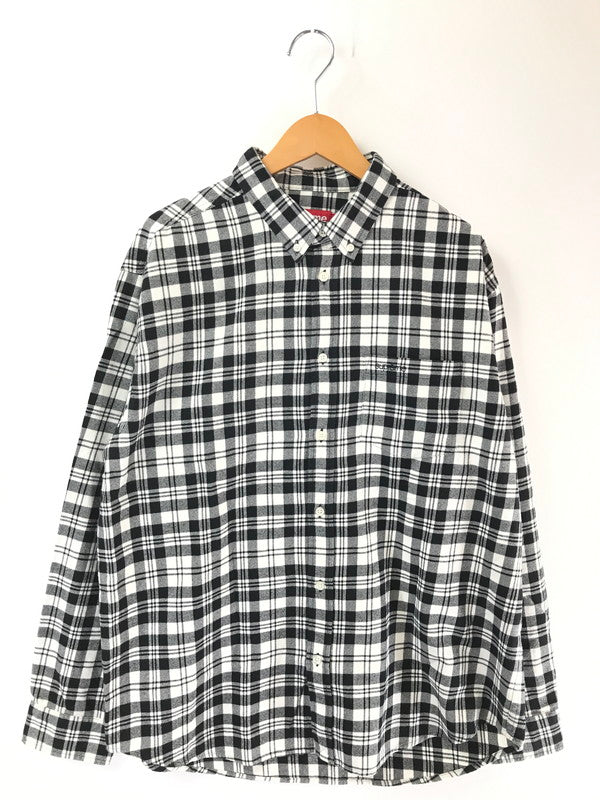 【中古美品】【メンズ】 SUPREME シュプリーム 25AW FLANNEL SHIRT 25年 フランネルシャツ 長袖 シャツ 149-260703-YY-01-tagh サイズ：L カラー：ブラック/ホワイト 万代Net店