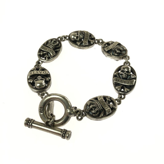 【中古品】【メンズ】 JUSTIN DAVIS DUAL SPILIT SBJ545 デュアル スピリット クラウン スカル ブレスレット アクセサリー 192-260710-ki-04-tagh 万代Net店