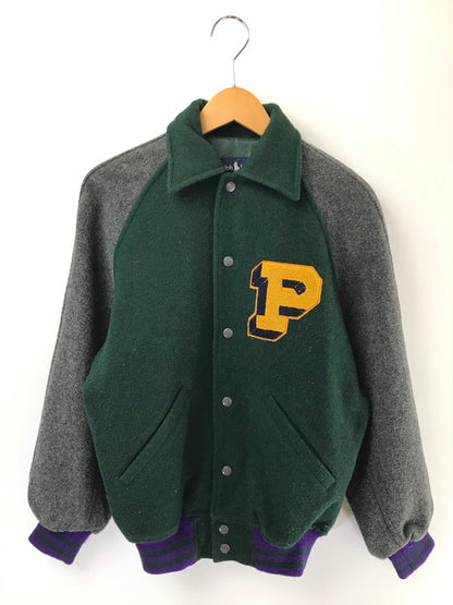 【中古品】【メンズ】 RALPH LAUREN ラルフローレン 80'S WOOL VARSITY JACKET 80年代 バーシティー ジャケット アウター 146-260707-na-09-tagh サイズ：M カラー：グリーン/グレー 万代Net店