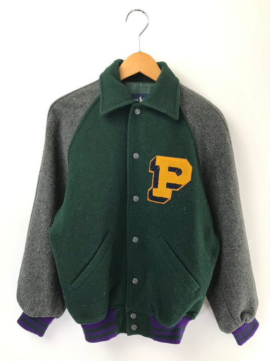 【中古品】【メンズ】 RALPH LAUREN ラルフローレン 80'S WOOL VARSITY JACKET 80年代 バーシティー ジャケット アウター 146-260707-na-09-tagh サイズ：M カラー：グリーン/グレー 万代Net店