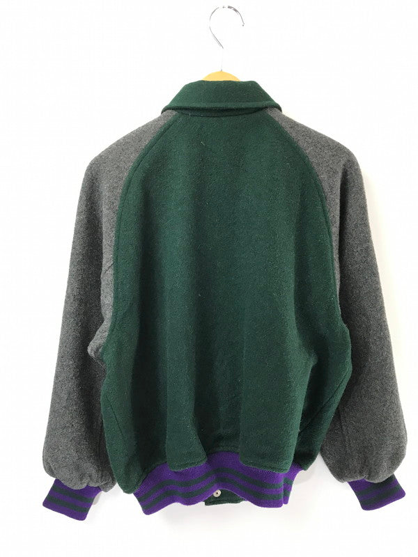 【中古品】【メンズ】 RALPH LAUREN ラルフローレン 80'S WOOL VARSITY JACKET 80年代 バーシティー ジャケット アウター 146-260707-na-09-tagh サイズ：M カラー：グリーン/グレー 万代Net店