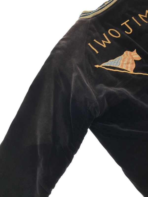 【現状渡し品】【メンズ】 TAILOR TOYO テーラー東洋 REVERSIBLE SOUVENIR JACKET TT10797 リバーシブル スーベニア ジャケット 硫黄島×虎×鷹 別珍 サテン スカジャン アウター 145-260707-na-07-tagh サイズ：中 カラー：ネイビー/ブルー 万代Net店