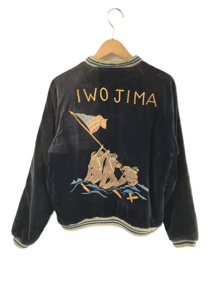 【現状渡し品】【メンズ】 TAILOR TOYO テーラー東洋 REVERSIBLE SOUVENIR JACKET TT10797 リバーシブル スーベニア ジャケット 硫黄島×虎×鷹 別珍 サテン スカジャン アウター 145-260707-na-07-tagh サイズ：中 カラー：ネイビー/ブルー 万代Net店